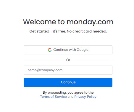 Monday.com'S Create Account- Add Email
