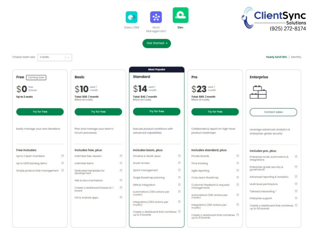Monday.com Dev Prices